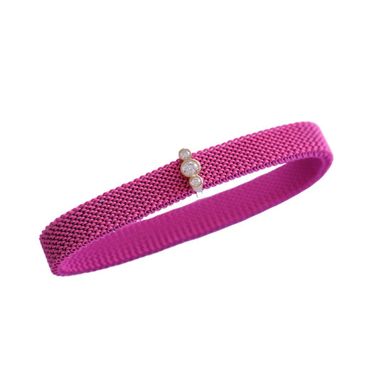 Brilliant-Cut Diamond Steel Bracelet