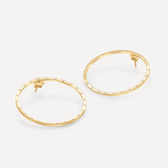 Studded Diamond Hoop